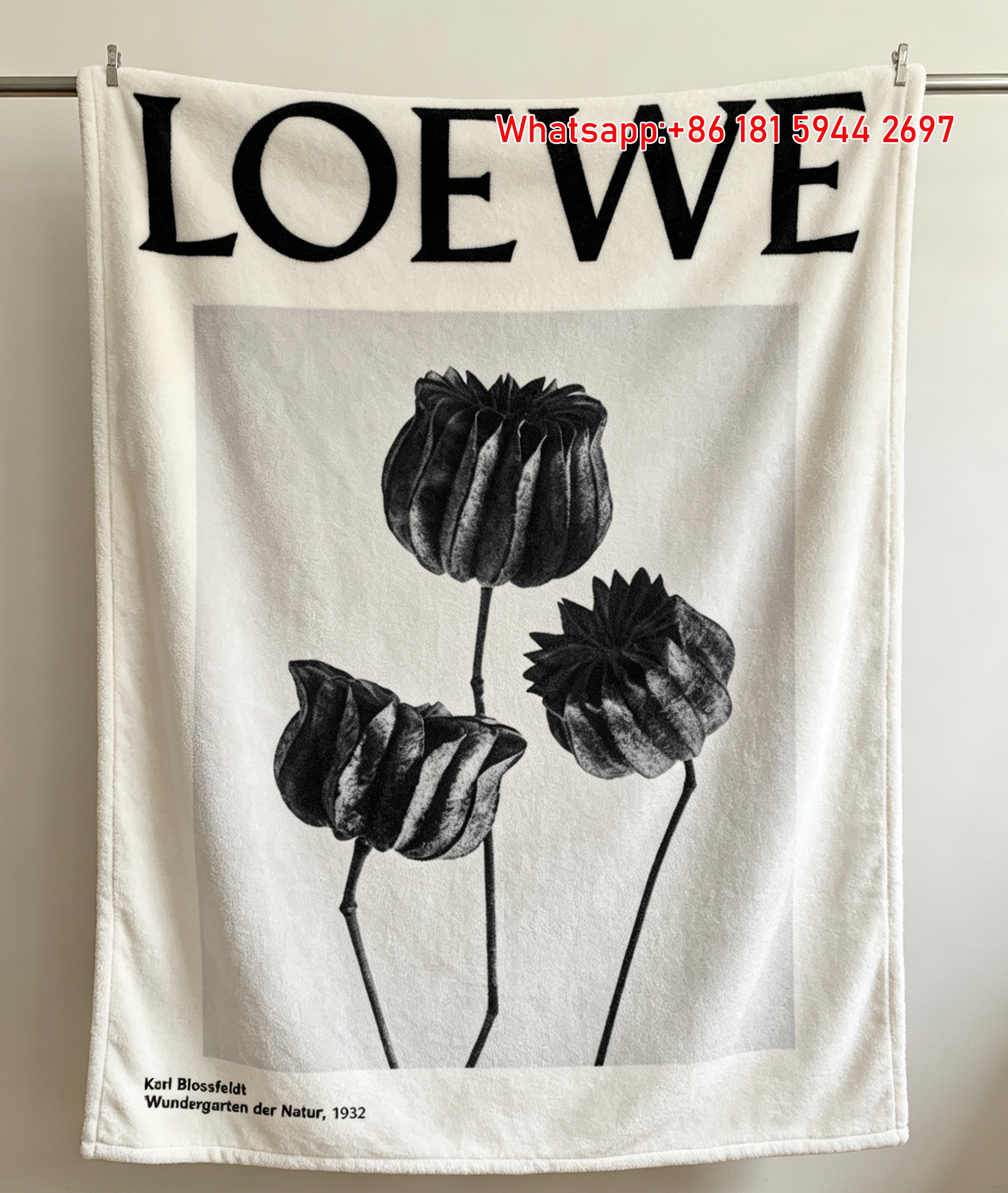 LOEWE Botanical Art Print Flannel Throw Blanket L134